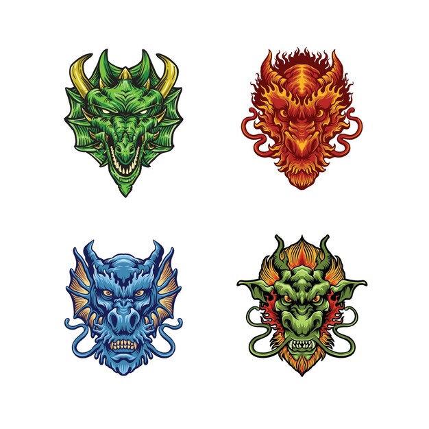 Chinese Dragon Vector Set