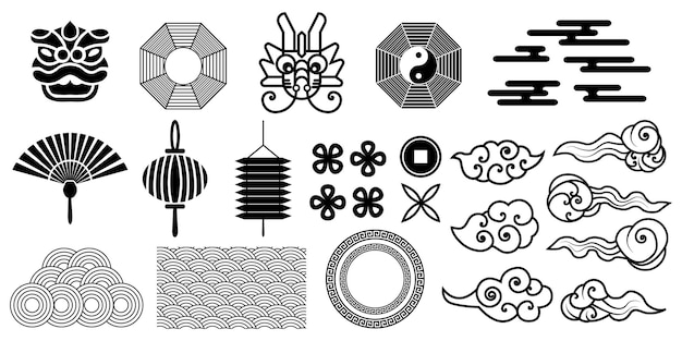 Vector chinese element collection vector decorative