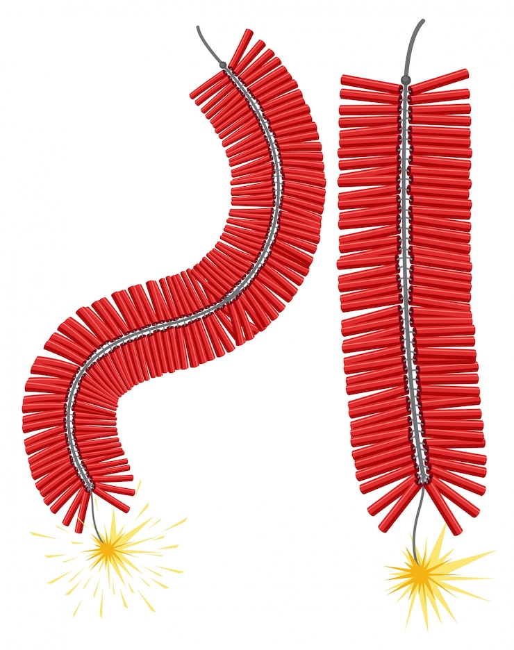 Vector chinese firecrakers on fire