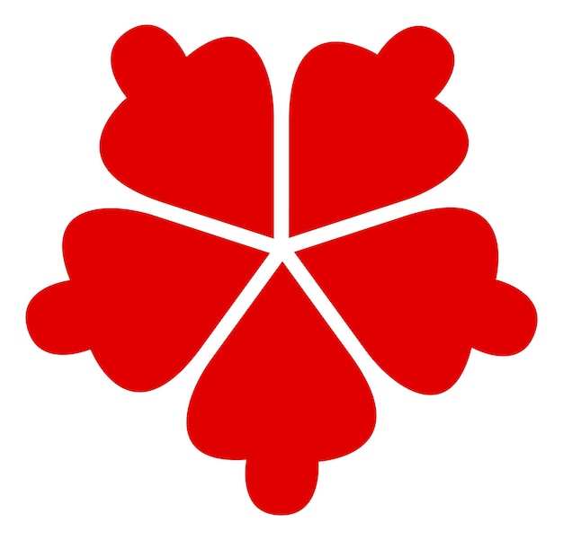 Китайский цветочный элемент украшения простой красный цветок, изолированный на белом фоне