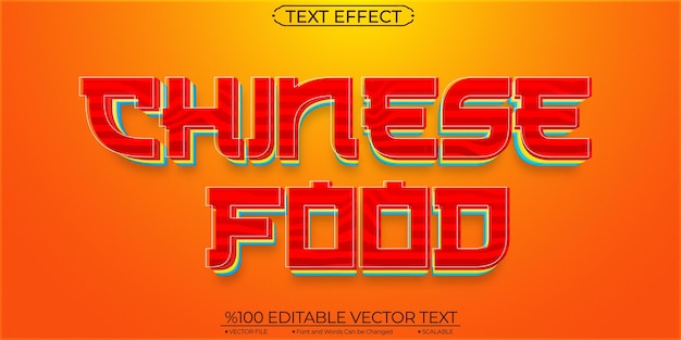 Chinese food editable and scalable text effect