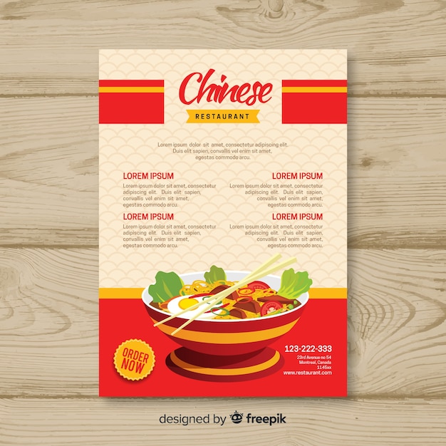 Chinese food flyer template