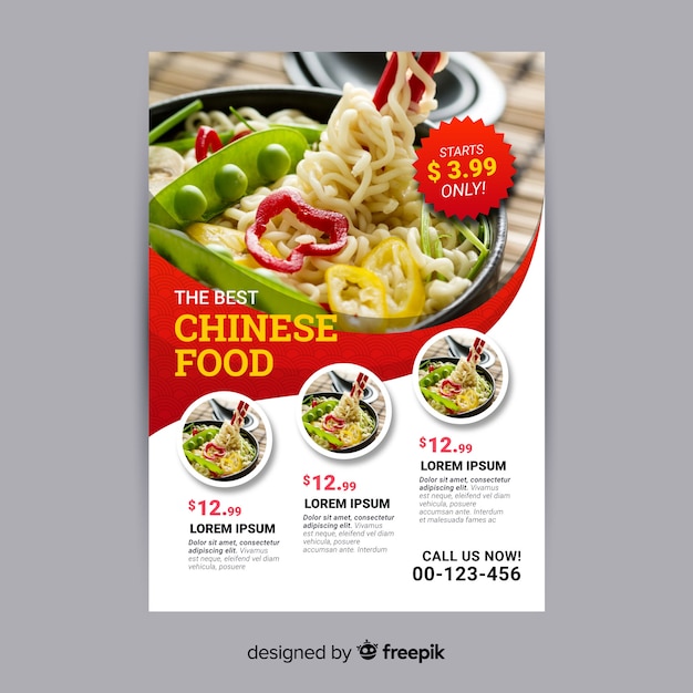 Vector chinese food flyer template