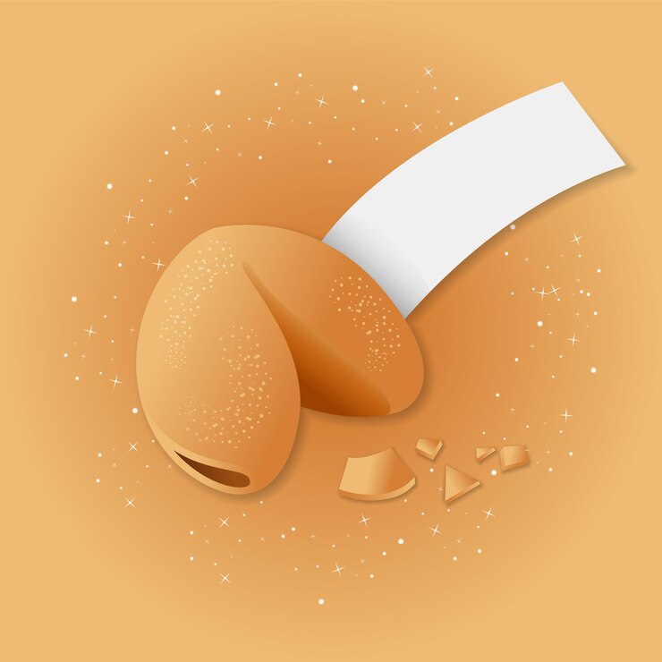 Vector chinese fortune cookies. a template with a clean piece of paper