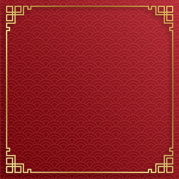 Chinese frame with oriental asian elements on color background, for wedding invitation card, happy new year, happy birthday, valentine day, greeting cards, poster or web banner