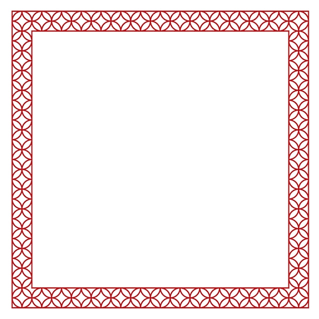 Chinese frame with oriental Asian elements on color background