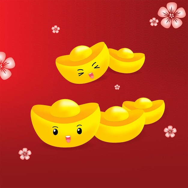 Chinese gold ingot stripfiguur van chinese gold ingot mean symbolen van rijkdom en welvaart
