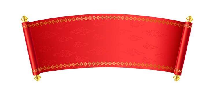 Vector chinese handscroll with mockup design vector illustration