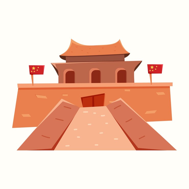 Chinese hoofdstad. Peking. Vectorillustratie in vlakke stijl