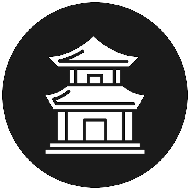 Vector chinese house vector icon can be used for type of houses iconset