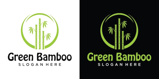 Chinese or japanese bamboo grass oriental logo design