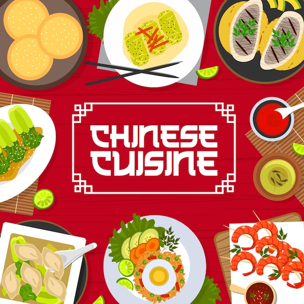 Vector chinese keuken menu dekking aziatisch restaurant eten