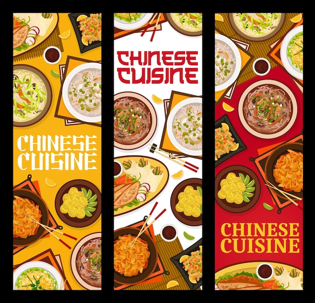 Chinese keuken restaurant maaltijden verticale banners