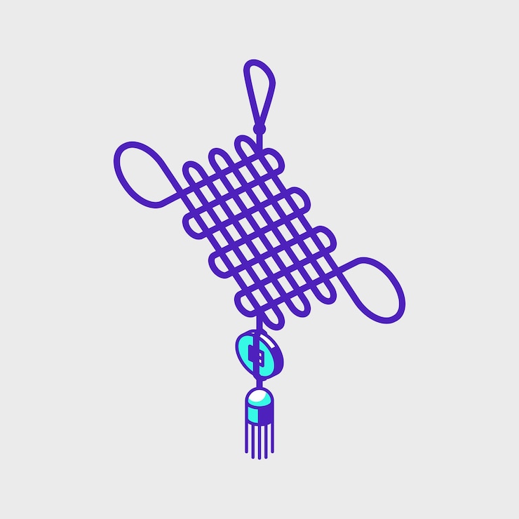 Vector chinese knot isometric vector icon illustration