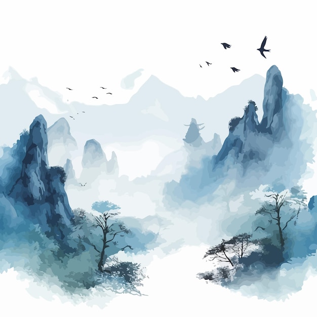 Vector chinese landscape