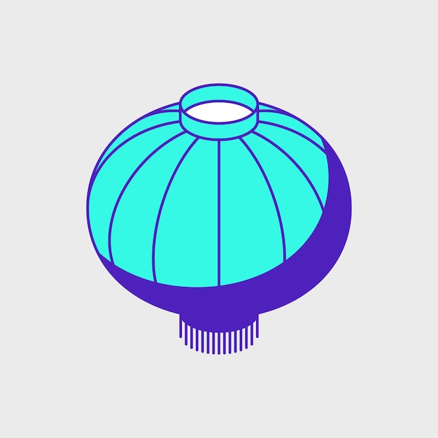 Vector chinese lantern isometric vector icon illustration