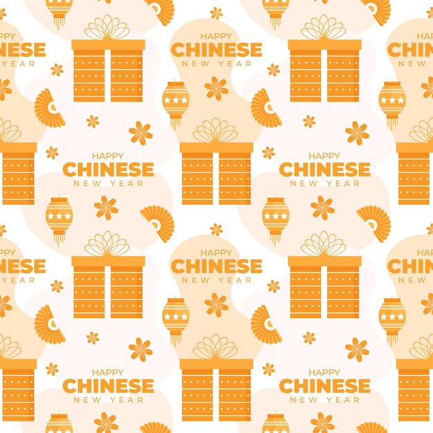 Chinese Lunar New Year 2023 Day Seamless Pattern Decoration Template Hand Drawn Cartoon Illustration