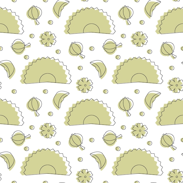 Chinese Lunar New Year 2023 Days Seamless Pattern Decoration Template Hand Drawn Illustration