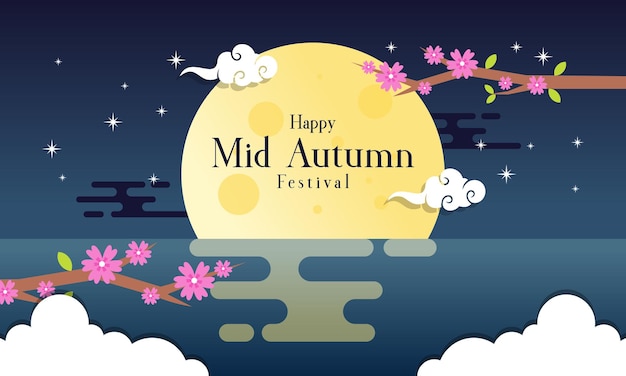 Chinese Mid Autumn Festival Background Vector