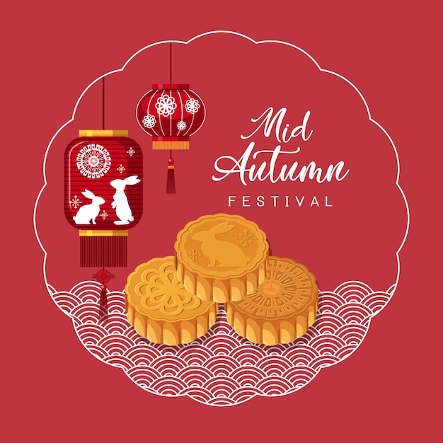 Vector chinese mid autumn festival background