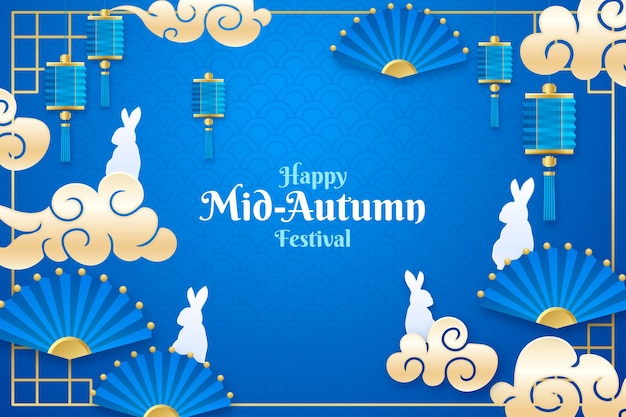 Chinese mid-autumn festival celebration background