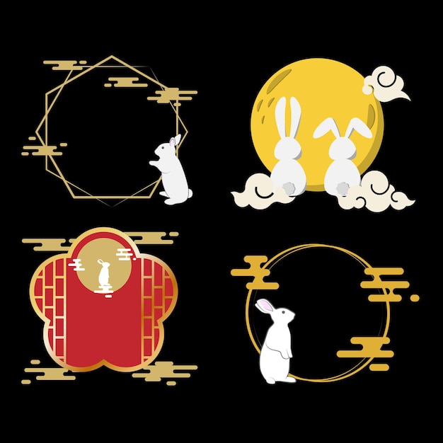 Chinese Mid Autumn Festival Design with rabbit and moon