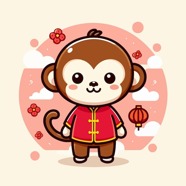 Vector chinese monkey new year zodiac sign