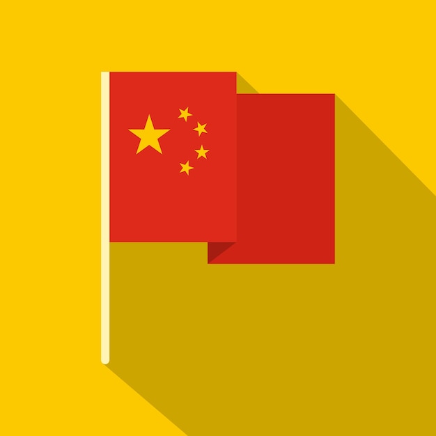 Chinese national flag icon flat illustration of chinese national flag vector icon for web on yellow background