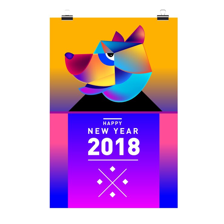 Вектор празднование китайского нового года 2018 года