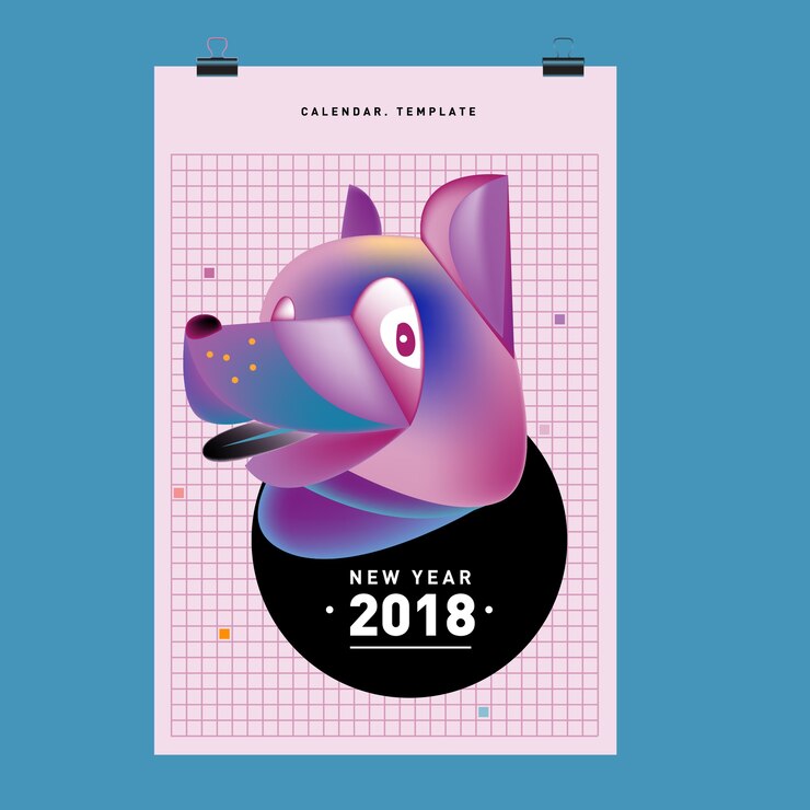 Вектор китайский новый год 2018 праздничная векторная карта дизайн с милой собакой, символ зодиака 2018 года