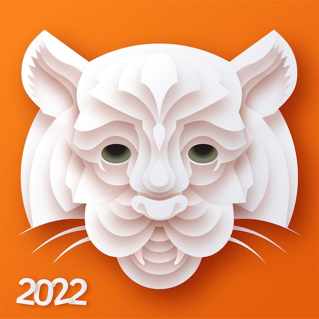 Chinese new year 2022 year of the tiger red and gold flower and asian elements