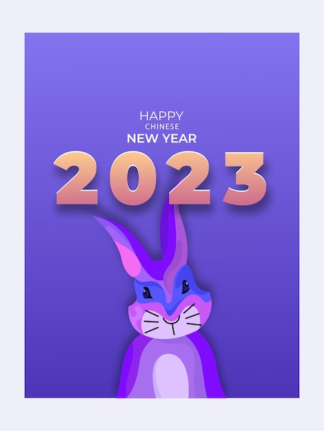 Chinese New Year 2023 modern art design for branding covers cards posters banners Chinese zodiac Rabbit symbol