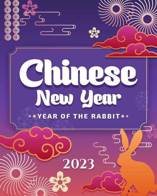 Vector chinese new year 2023 social media post