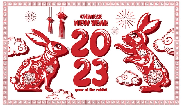 Chinese new year 2023 with rabbit zodiac