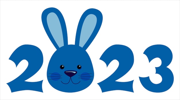 벡터 귀여운 토끼와 함께 디자인 번호에 대한 rabbitchristmas 기호의 중국 새 해 2023 년