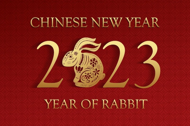 Vector chinese new year 2023 year of rabbit design illustration