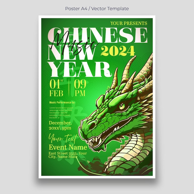 Chinese New Year 2024 Poster Template