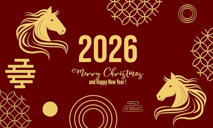 中国新年2026年 - 馬の年 - ベクトル