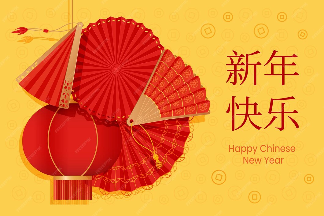 chinese new year paper plate fans