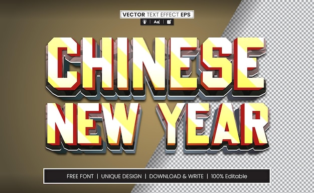 Chinese New Year 3D Text Effect Fully Editable