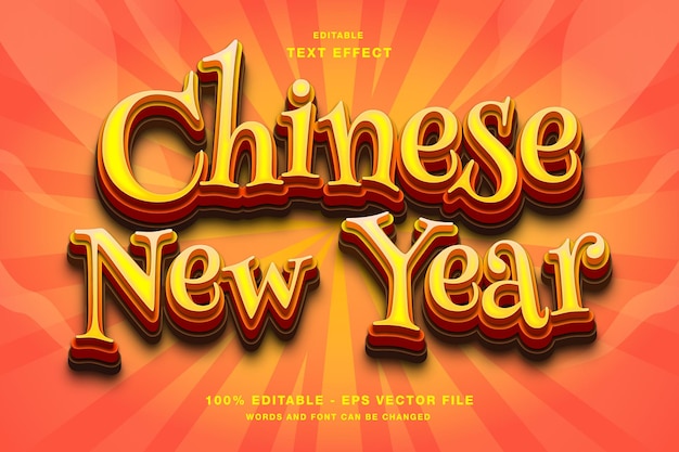 Vector chinese new year 3d text effect