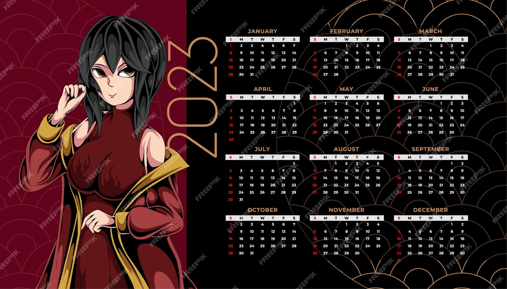 2021 Calendario Anime