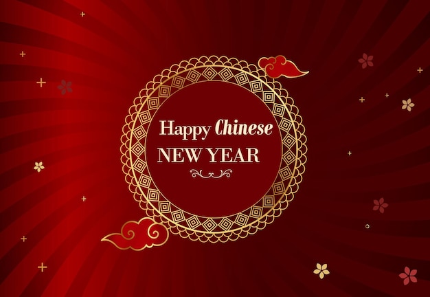 Chinese new year background design template with illustration