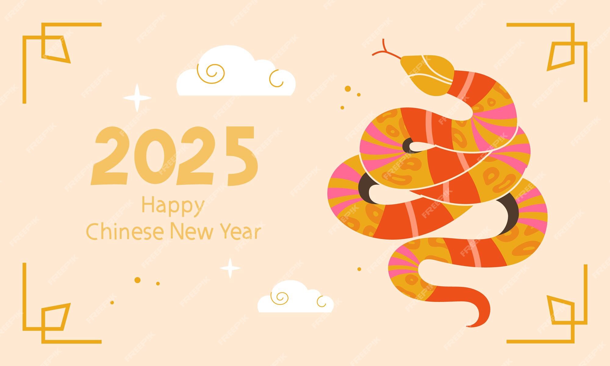 Premium Vector Chinese new year banner Year of the Snake Poster