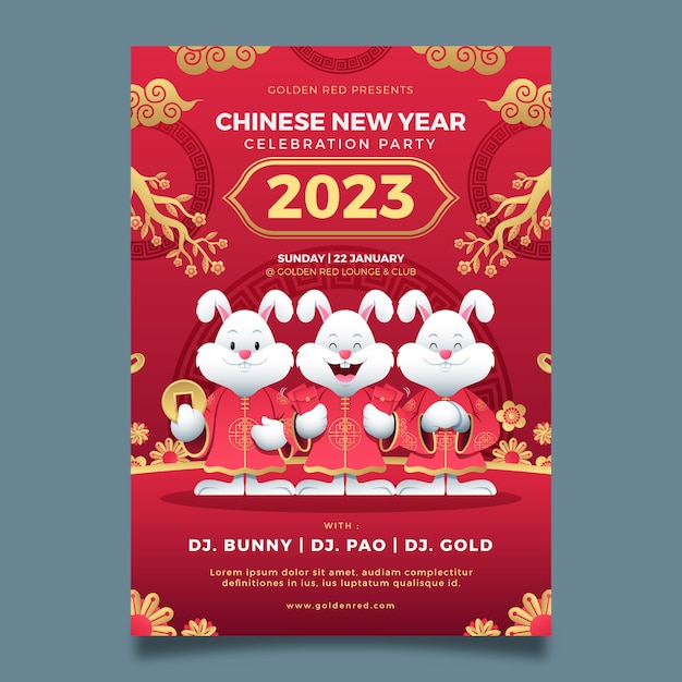 Vector chinese new year celebration vertical poster template