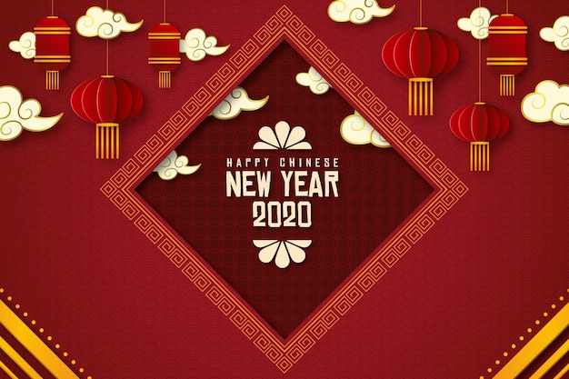 Chinese new year concept in paper style