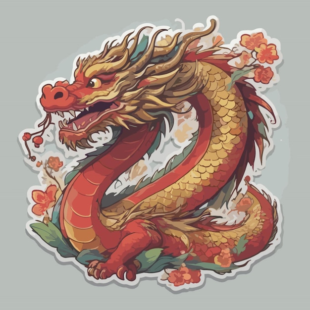Vector chinese new year dragon cartoon vector
