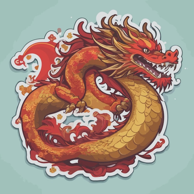 Vector chinese new year dragon cartoon vector