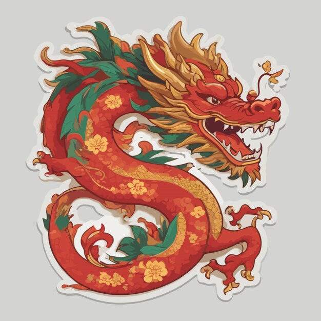 Vector chinese new year dragon cartoon vector