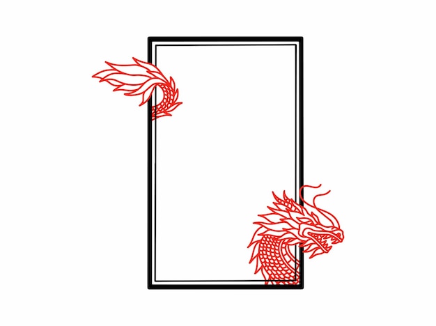 Chinese New Year Dragon Frame Background